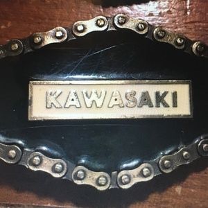 KAWASAKI MOTORCYCLE LOT OF 2 Belt Buckles vintage